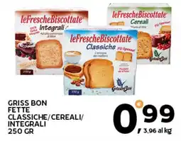 Extra Supermercati Griss bon fette classiche/cereali/ integrali offerta