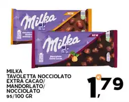 Extra Supermercati Milka tavoletta nocciolato extra cacao/ mandorlato/ nocciolato offerta