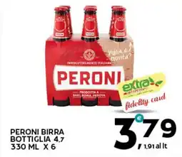 Extra Supermercati Peroni birra bottiglia 4.7 offerta