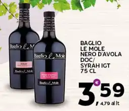 Extra Supermercati Baglio le mole nero d'avola doc/ syrah igt offerta