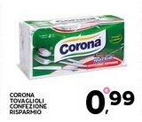 Extra Supermercati Corona tovaglioli confezione risparmio offerta