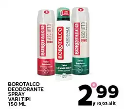 Extra Supermercati Borotalco deodorante spray offerta