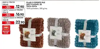 Bennet Plaid e coperte pile soft flannel 3D tinta unita offerta