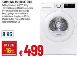 Galassia Samsung asciugatrice offerta