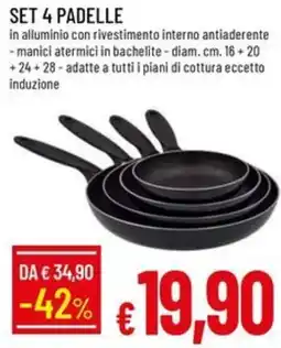 Galassia Set 4 padelle offerta