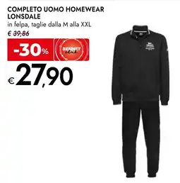 Bennet Completo uomo homewear LONSDALE offerta