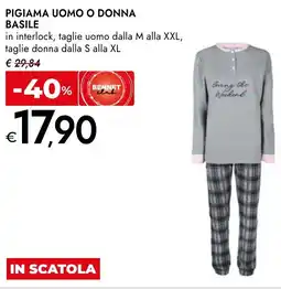 Bennet Pigiama uomo o donna BASILE offerta