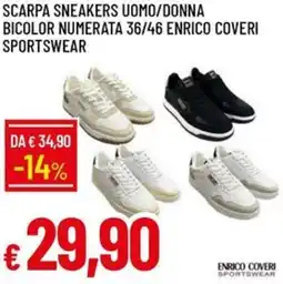 Galassia Scarpa sneakers uomo/donna bicolor numerata 36/46 enrico coveri sportswear offerta