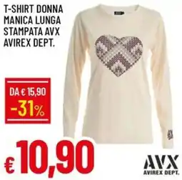 Galassia T-shirt donna manica lunga stampata avx avirex dept. offerta