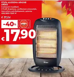 Bennet Stufa alogena AR454B ARDES offerta