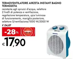 Bennet Termoventilatore airzeta instant bagno TERMOZETA offerta