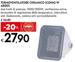 Bennet Termoventilatore ceramico iconiq W ARDES offerta