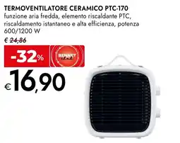 Bennet Termoventilatore ceramico PTC-170 offerta