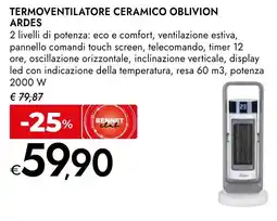 Bennet Termoventilatore ceramico oblivion ARDES offerta