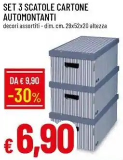 Galassia Set 3 scatole cartone automontanti offerta