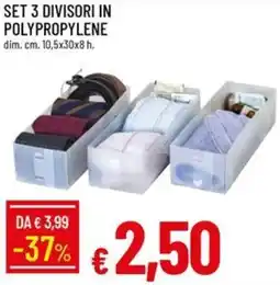 Galassia Set 3 divisori in polypropylene offerta
