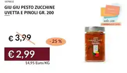 Prezzemolo e Vitale Giu giu pesto zucchine uvetta e pinoli offerta