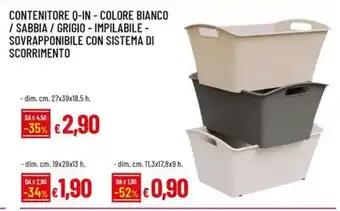 Galassia Contenitore q-in - colore bianco / sabbia / grigio - impilabile - sovrapponibile con sistema di scorrimento offerta