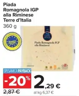 Carrefour Express Piada Romagnola IGP alla Riminese Terre d'Italia offerta