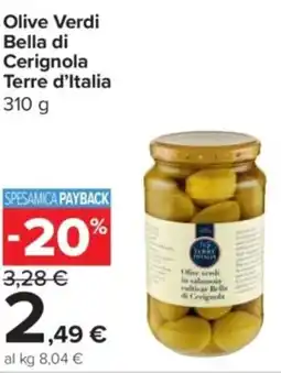 Carrefour Express Olive Verdi Bella di Cerignola Terre d'Italia offerta