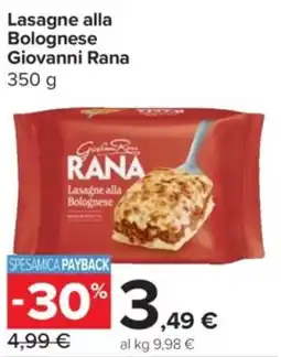 Carrefour Express Lasagne alla Bolognese Giovanni Rana offerta