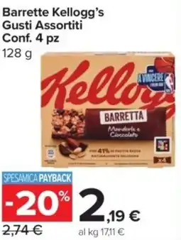 Carrefour Express Barrette Kellogg's Conf. 4 pz offerta