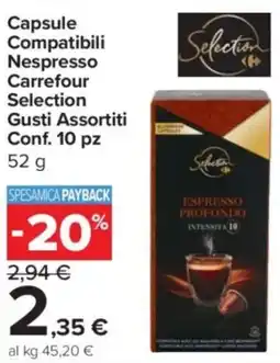 Carrefour Express Capsule Compatibili Nespresso Carrefour Selection Conf. 10 pz offerta