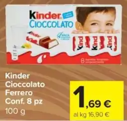 Carrefour Express Kinder cioccolato Ferrero Conf. 8 pz offerta