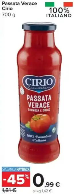 Carrefour Express Passata Verace Cirio offerta