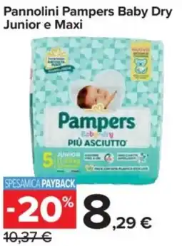 Carrefour Express Pannolini Pampers Baby Dry Junior e Maxi offerta