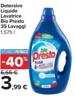 Carrefour Express Detersivo Liquido Lavatrice Bio Presto offerta