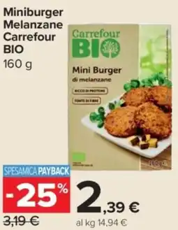 Carrefour Express Miniburger Melanzane Carrefour BIO offerta
