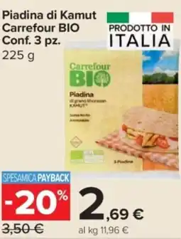 Carrefour Express Piadina di Kamut Carrefour BIO Conf. 3 pz. offerta