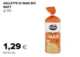 Tigre Gallette di mais bio MATT offerta