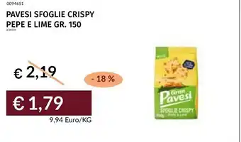 Prezzemolo e Vitale Pavesi sfoglie crispy pepe e lime offerta