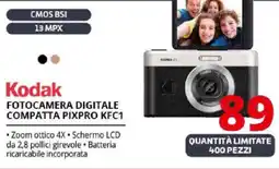 Comet Kodak FOTOCAMERA DIGITALE COMPATTA PIXPRO KFC1 offerta