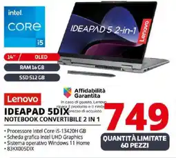 Comet Lenovo IDEAPAD 5DIX NOTEBOOK CONVERTIBILE 2 IN 1 offerta