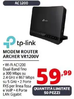 Comet tp-link MODEM ROUTER ARCHER VR1200V offerta