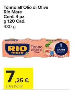 Carrefour Tonno all’Olio di Oliva Rio Mare offerta