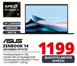Comet ASUS ZENBOOK 14 UM3406KA-PP147W offerta