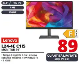 Comet Lenovo L24-4E C115 MONITOR 24" offerta