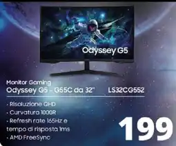 Comet SAMSUNG Odyssey G5 Monitor Gaming Odyssey G5 - G55C da 32" offerta