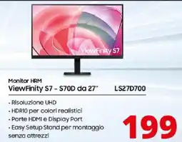 Comet SAMSUNG Monitor HRM ViewFinity S7 - S70D da 27" offerta