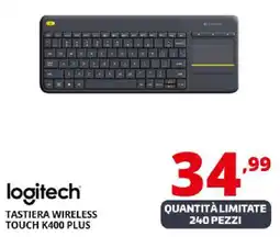 Comet logitech TASTIERA WIRELESS TOUCH K400 PLUS offerta