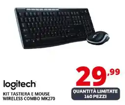 Comet logitech KIT TASTIERA E MOUSE WIRELESS COMBO MK270 offerta
