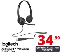 Comet logitech AURICOLARE A PADIGLIONE CHIUSO H340 offerta