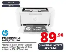 Comet hp MULTIFUNZIONE LASERJET M110W offerta