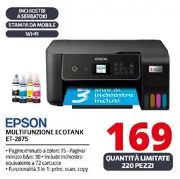 Comet EPSON MULTIFUNZIONE ECOTANK ET-2875 offerta