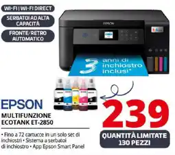 Comet EPSON MULTIFUNZIONE ECOTANK ET-2850 offerta
