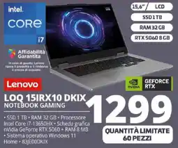 Comet Lenovo LOQ 15IRX10 DKIX NOTEBOOK GAMING offerta
